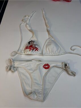 Calhoun Betty Boop White Triangle Bikini